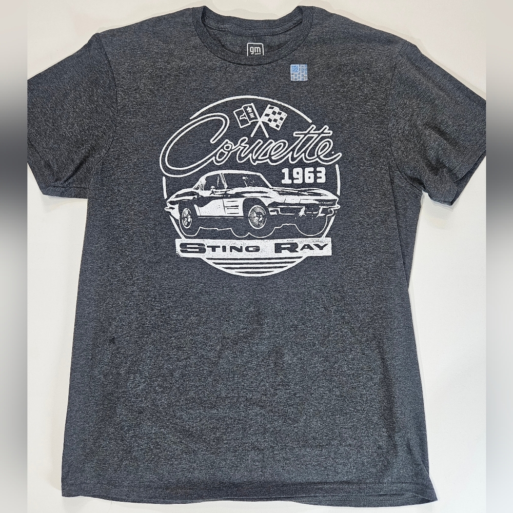 Chevy Corvette Mens‎ T-shirt Large Black Chevrolet Stingray Retro Graphic Tee